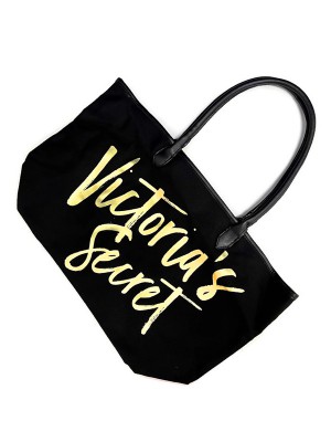 VCHB-289*VICTORIA'S SECRET LARGE GOLDEN LOGO CANVAS TOTE 维多利亚的秘密大购物袋帆布包